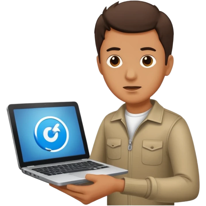 man throws laptop away emoji