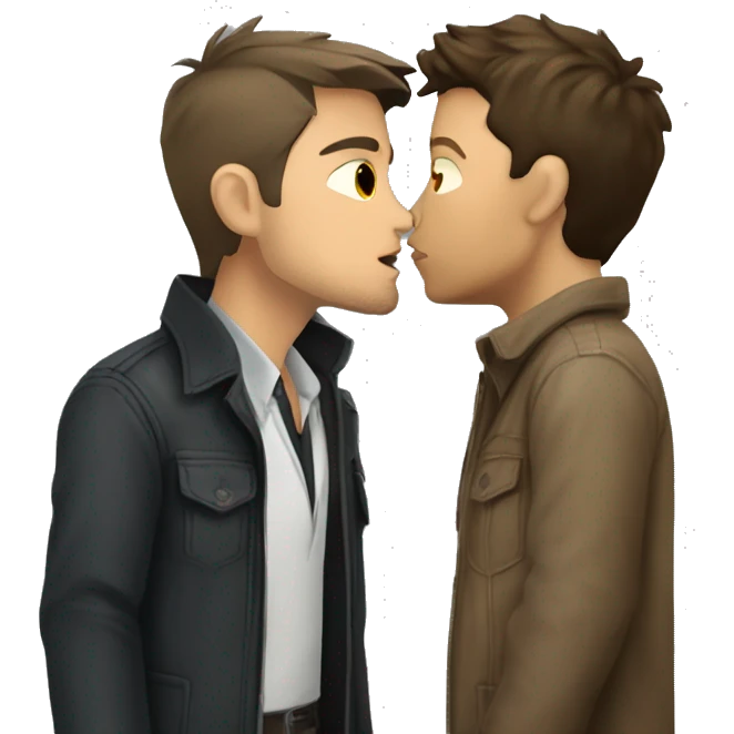 dean winchester kissing castiel emoji