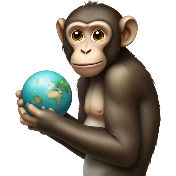 monkey holding a marble emoji