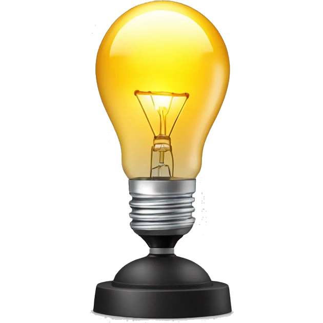 exposed incandescent light bulb on a tall light stand emoji