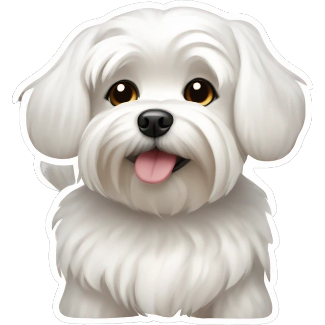 Sticker like an iPhone in the form of a Maltese lapdog dog emoji