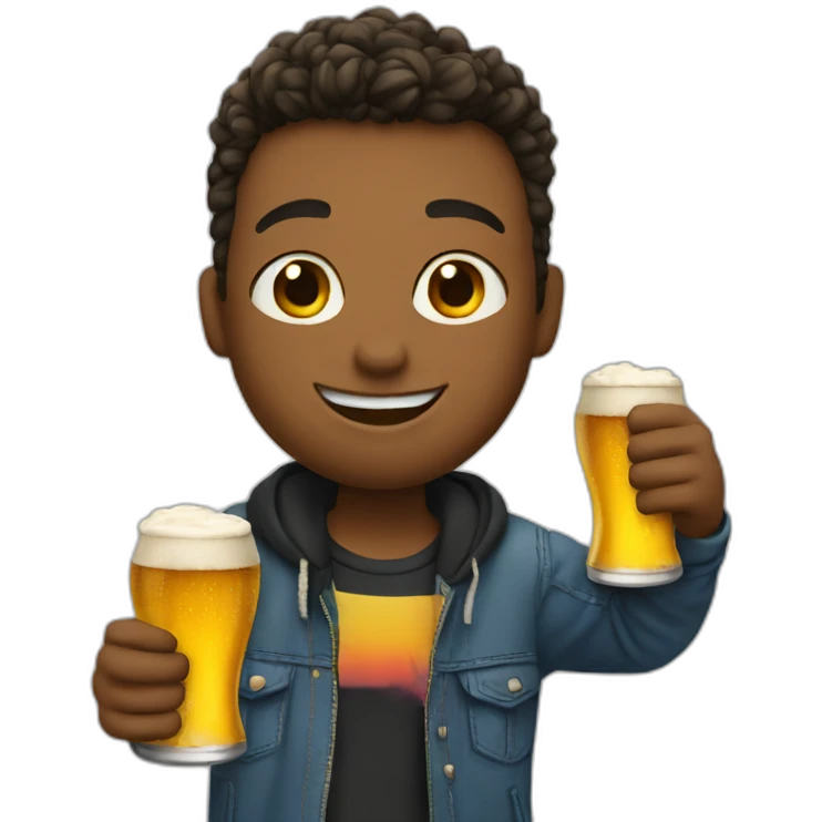 A skater with a beer in hand emoji
