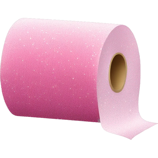 Pink toilet paper with glitter emoji