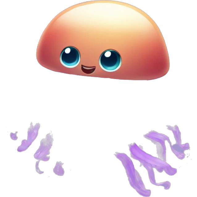 Happy Jellyfish in a smiling anemone emoji