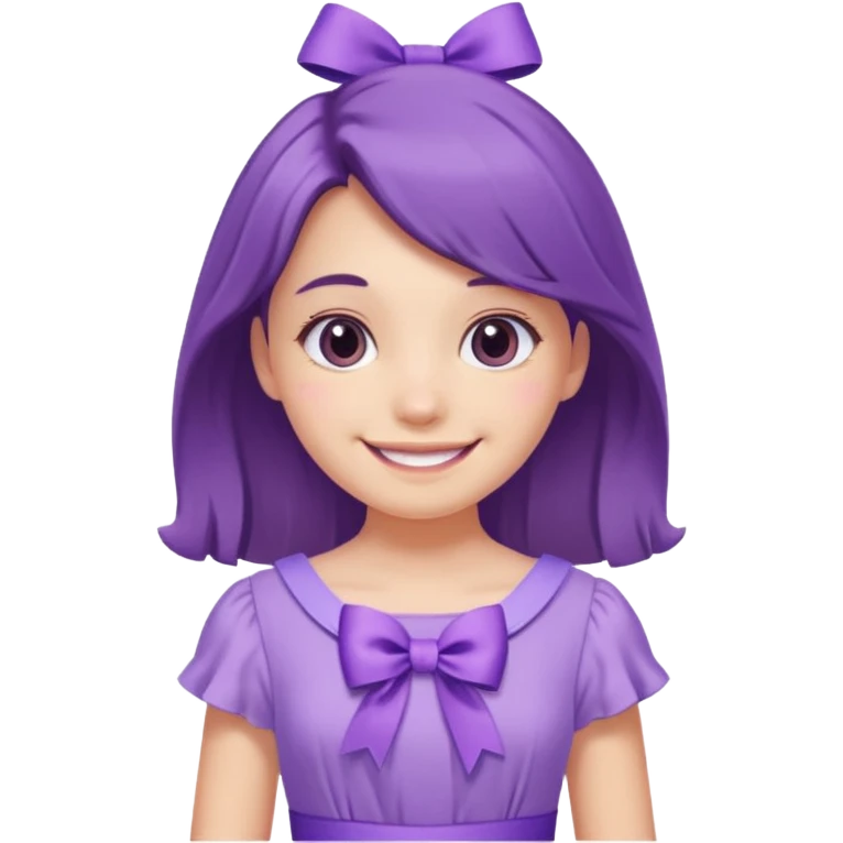 only purple pastel dress with cute ribbon emoji