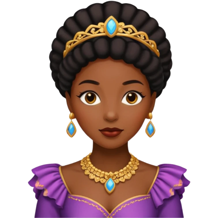 A black lady wearing fancy clothes emoji