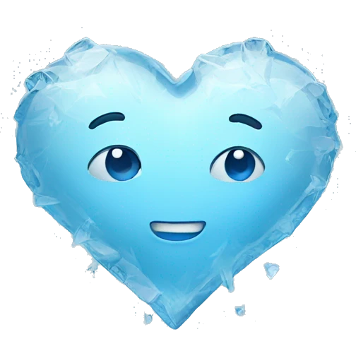 Ice over heart emoji