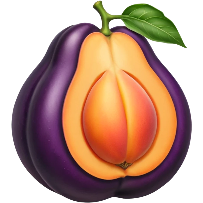 Aubergine qui frotte une pêche emoji