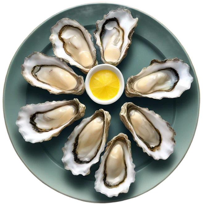 A plate of oysters  emoji