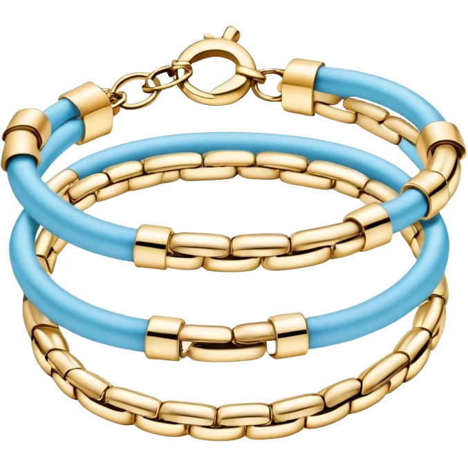 Light blue and gold bracelets emoji