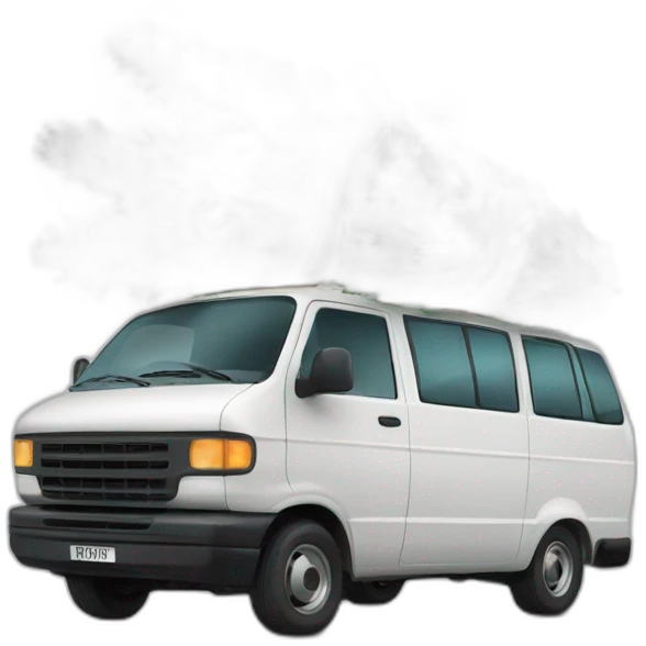 minibus with a Christmas tree on the roof emoji