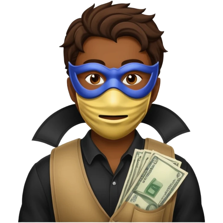A robber with money on his back emoji