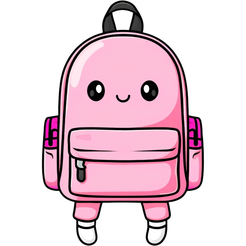 Cute pink backpack  emoji