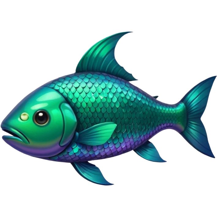 Dark green river fish emoji