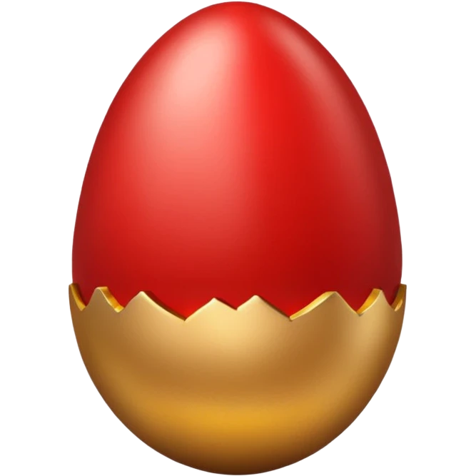 gold and red egg cracked emoji