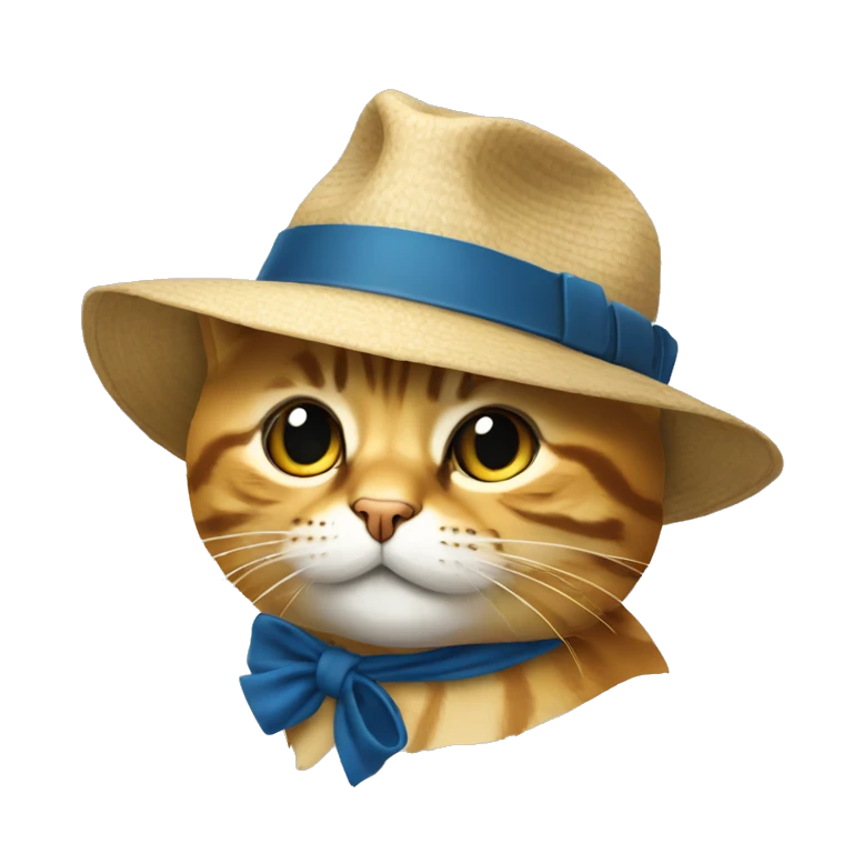 Un chat avec un chapeau sur la tête  emoji