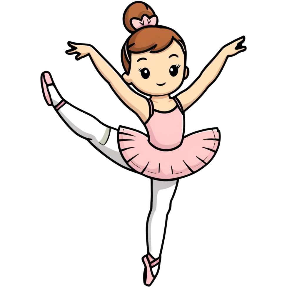cute ballerina in arabesque position emoji