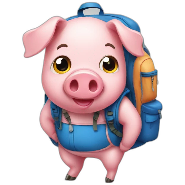 Pig with backpack emoji
