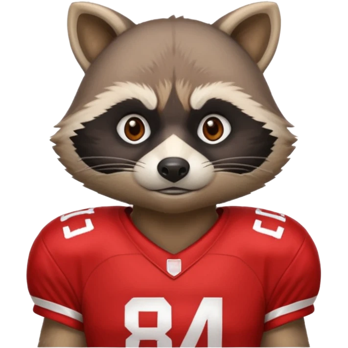 american football player raccoon red emoji