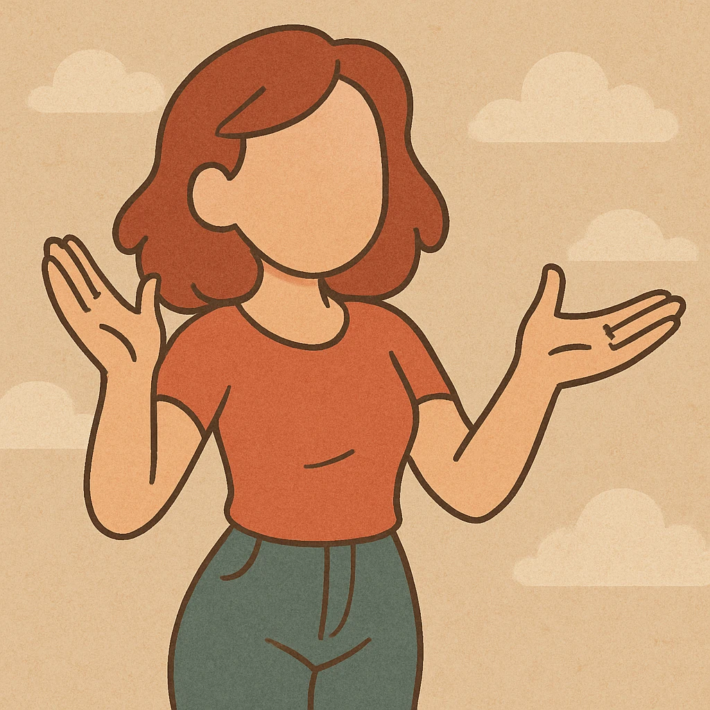 Make the young woman a redhead, keep her inviting body language and faceless, contemporary flat design with warm and harmonious colors. emoji