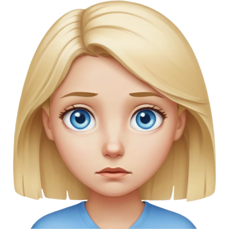  blond girl blue eyes with a Beautiful finish had a travma emoji