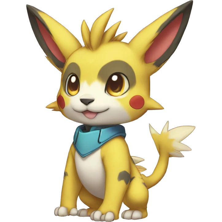 Cute cool anthro Digimon-Pokémon-animal full body emoji