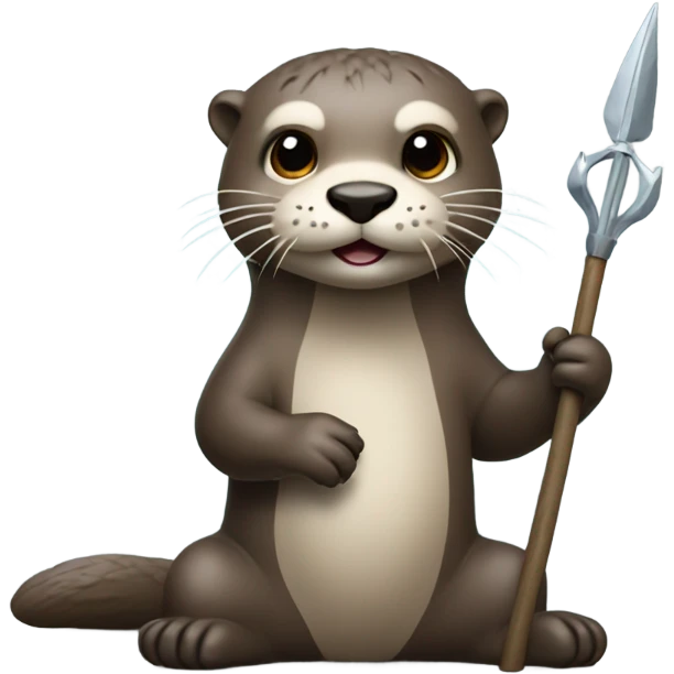 Otter holding trident emoji