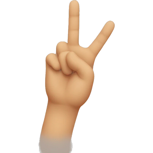 The left hand makes an inch up, the right hand makes a heart sign emoji