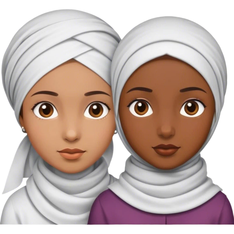 Two girls one with a headscarf emoji