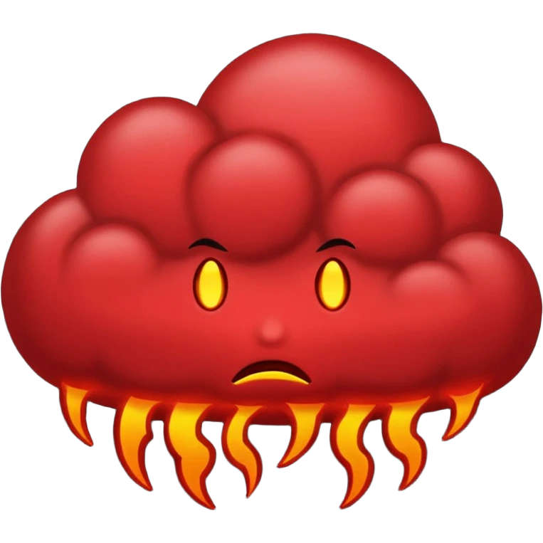 Dark red lighting black storm cloud  emoji