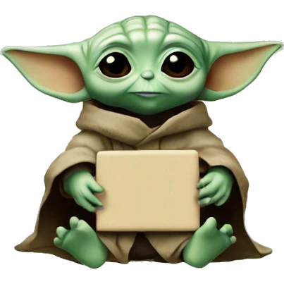 baby yoda holding picture frame emoji