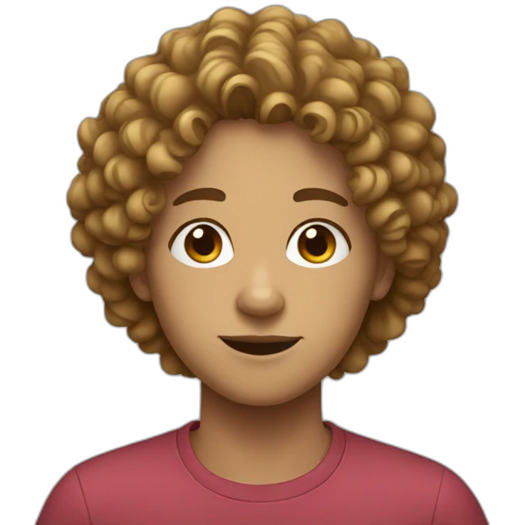 Teenager with curly hair emoji