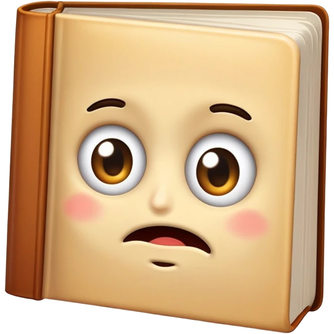 shy book with embarrassed face emoji