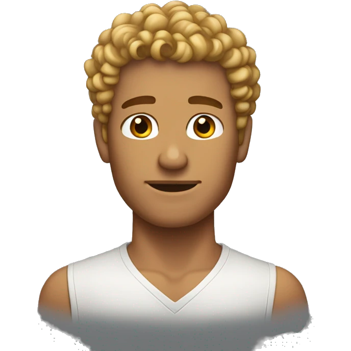 a tanned skin man with short taper curly hair emoji