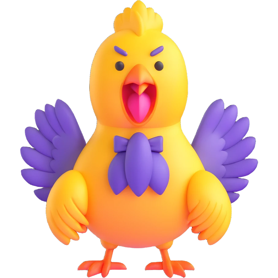 shouting long neck yellow chicken emoji