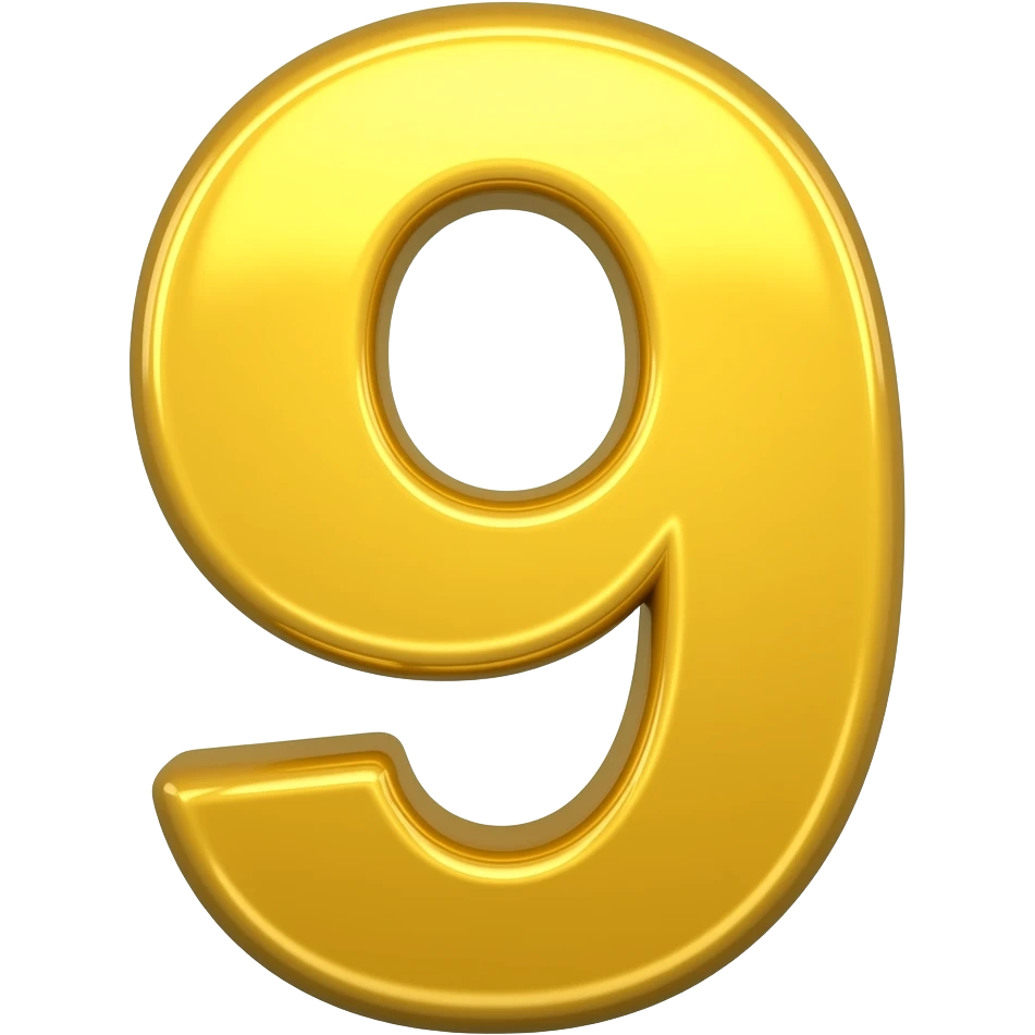 9 number yellow shining colour emoji