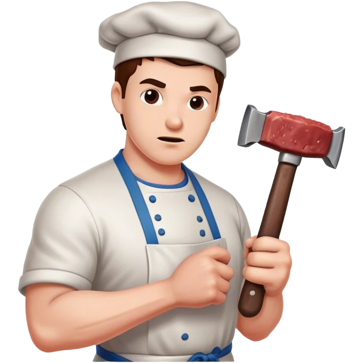 Tenderizing beef with a meat hammer emoji