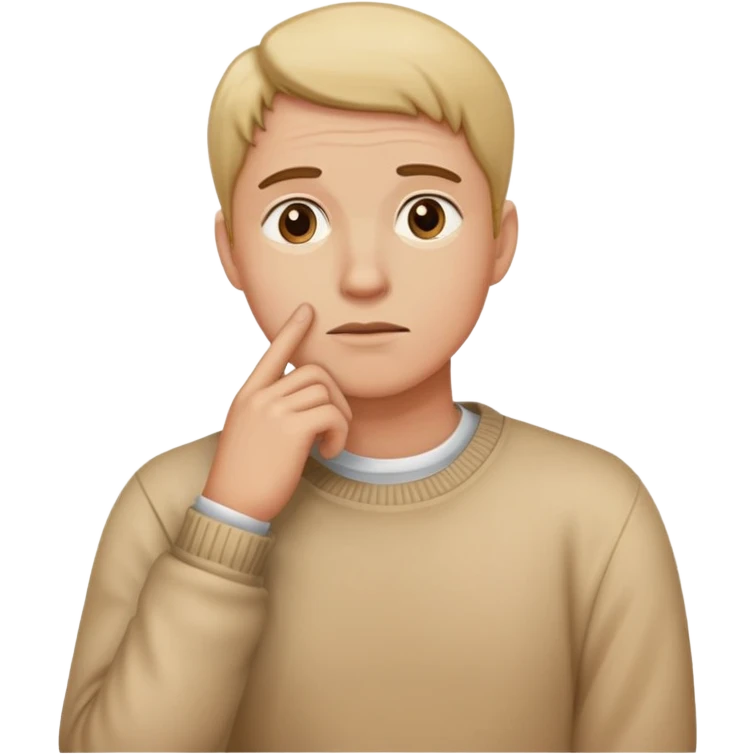 person standing hand on chin thinking emoji