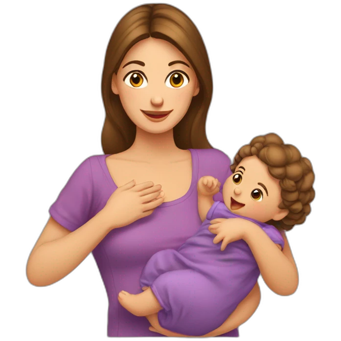 Femme espagnole et son bébé emoji