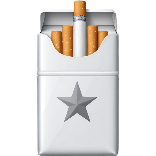 white seven stars grey shining cigaret pack with a few little white  emoji