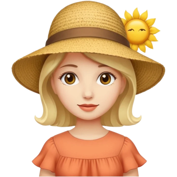 woman dress and hat emoji