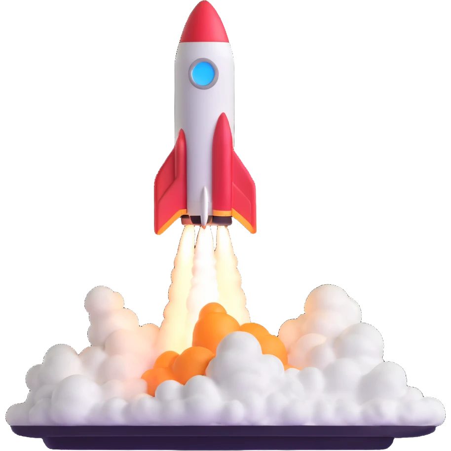 rocket ship blasting off emoji