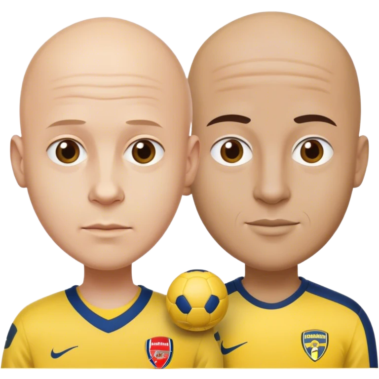 Bald Arsenal fan and Bald Brøndby fan emoji