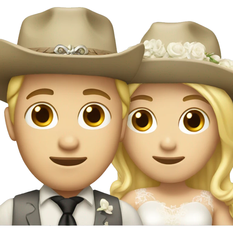 two white women getting married cowboy hats emoji