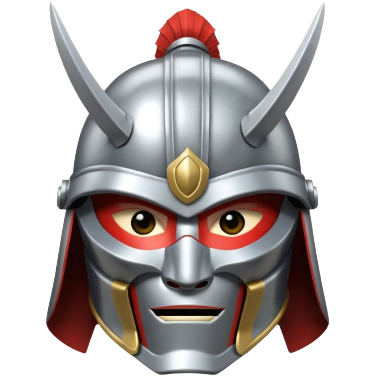 silver samurai helmet emoji