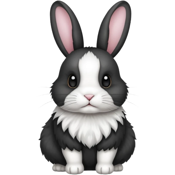 black and white dutch rabbit cute (ios7 style) emoji