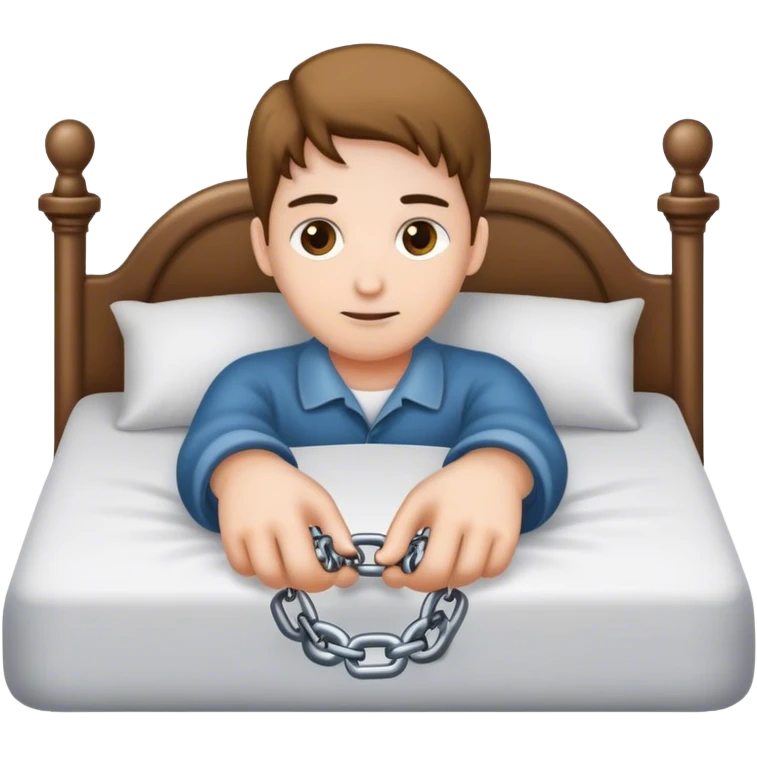 chain attached to hand in bedframe emoji