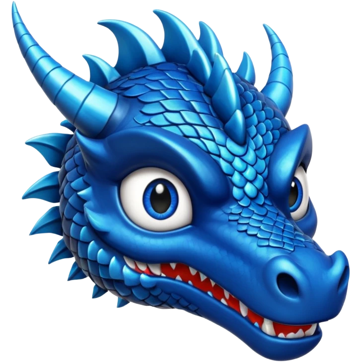 Dragón color negro ojos azules emoji