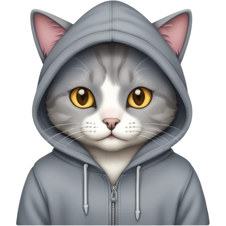 Cat with a hoodie emoji