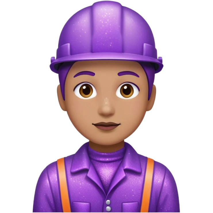 industrial worker wearing glitter purple glittery clothes emoji